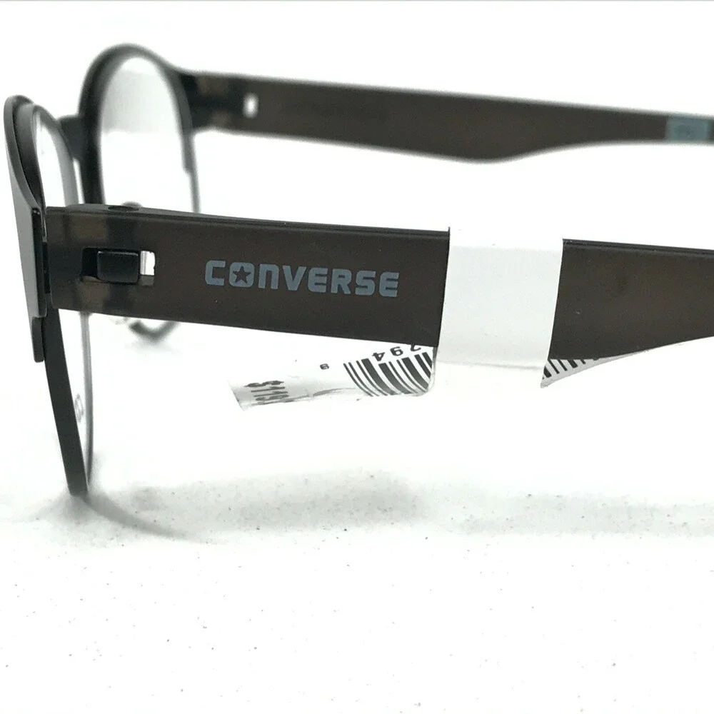 Converse Eyeglasses Frames Q030 BLACK Round Horn Rim Side Logos 49-17-135